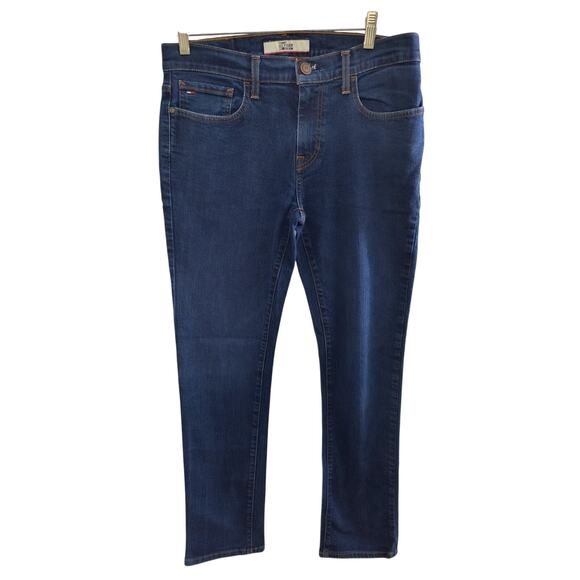 Tommy Hilfiger Jeans Men's Size 31 x 32 Dark Wash Stretch Denim Slim Fit Tapered - Picture 1 of 11